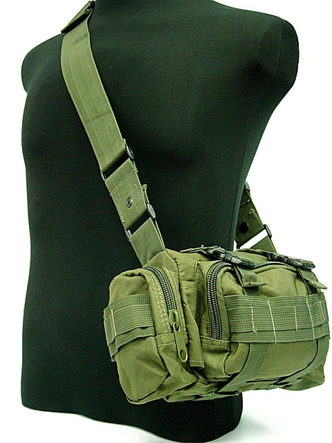 Airsoft SWAT Gear Molle Utility Waist Pouch Shoulder Bag Olive Drab OD 