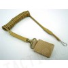 Tactical Pistol Handgun Elastic Spring Lanyard Sling Tan