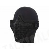 Deluxe Stalker Type Half Face Metal Mesh Protector Mask Black