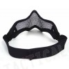 Deluxe Stalker Type Half Face Metal Mesh Protector Mask Black