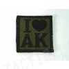 I Love AK AEG Military Velcro Patch OD