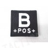 B POS Blood Type Identification Velcro Patch Black