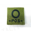 O POS Blood Type Identification Velcro Patch Olive Drab OD