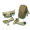 PVS-14 NVG Style 3x Magnifier Scope with Red Laser Tan