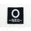 O NEG Blood Type Identification Velcro Patch Black