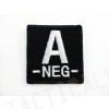 A NEG Blood Type Identification Velcro Patch Black