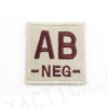 AB NEG Blood Type Identification Velcro Patch Tan