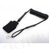 Tactical Pistol Handgun Elastic Spring Lanyard Sling BK