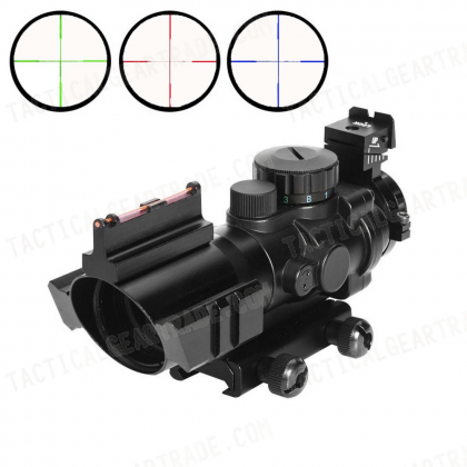 Airsoft 4x32mm Red/Green/Blue Cross-Hair Scope with Dual Rail