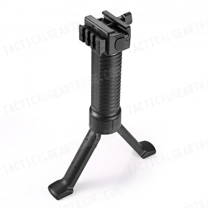 RIS Picattinny 20mm Rail Tactical Foregrip Grip w/Bipod Black