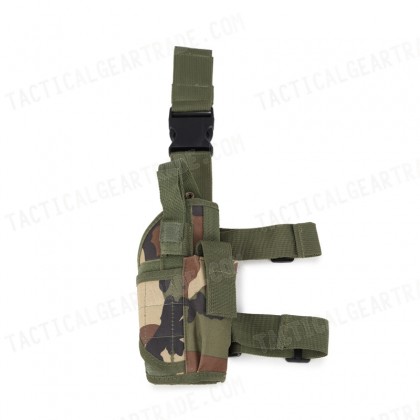 Tornado Drop Leg Thigh Pistol RH Holster Camo Woodland