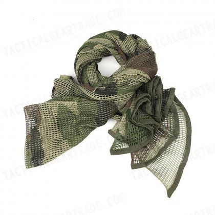 Face Veil Mesh Netting Scarf Mask Woodland Camo