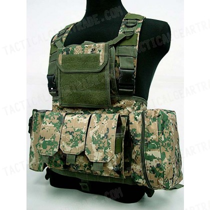 FSBE LBV Load Bearing Molle Assault Vest Digital Camo Woodland