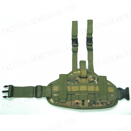 Molle Platform Drop Leg Pistol Holster Multi Camo