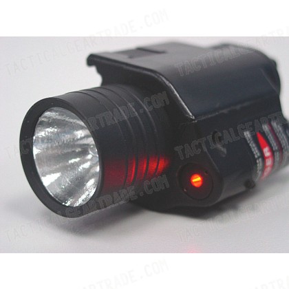 M6 6V 65Lm QD Xenon Tactical Flashlight & Red Laser Sight Black