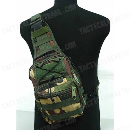 Tactical Utility Gear Shoulder Sling Bag Camo Woodland S