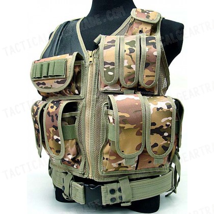 Deluxe Airsoft Tactical Combat Mesh Vest Multi Camo