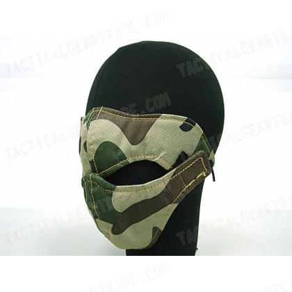 Modular Half Face Protector Mouth Mask Camo Woodland