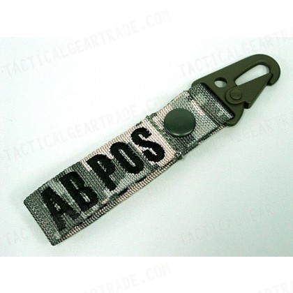 AB POS Blood Type Identification Strap Digital ACU Camo