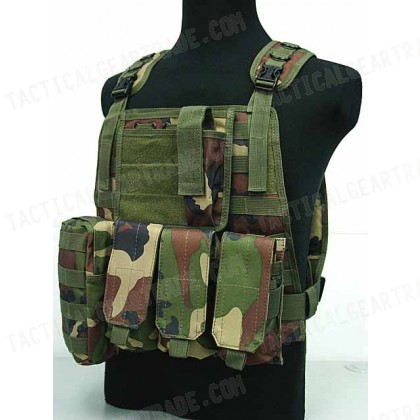 US Marine Assault Molle Plate Carrier Vest Camo Woodland