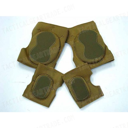 Airsoft Paintball Neoprene Knee & Elbow Pads Coyote Brown