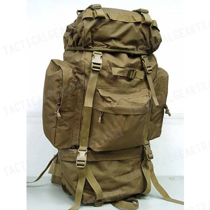 65L Combat Rucksack Camping Backpack Coyote Brown