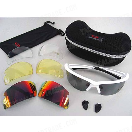 Guarder C6 Tactical Shooting Glasses w/4 Set Lens White