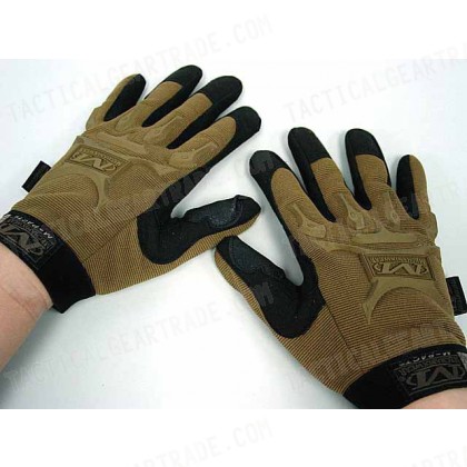 Full Finger Airsoft Tactical M-Pact Style Gloves Coyote Brown