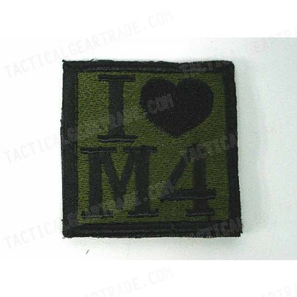 I Love M4 AEG Military Velcro Patch OD