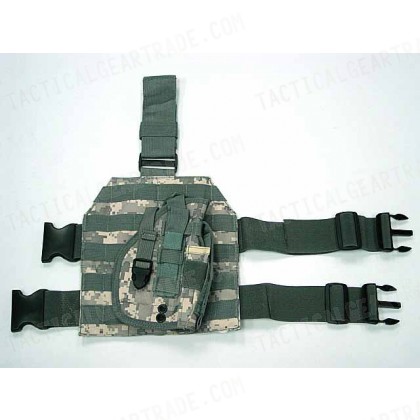 NEW US military tactical digital camo drop leg holster battle pouch system 