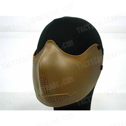 Airsoft X-Eye Half Face Mouth Protector Iron Mask Tan