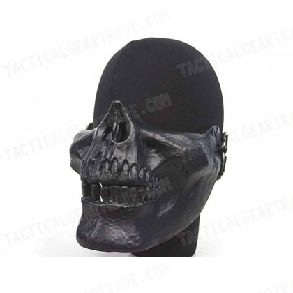 Airsoft Skull Skeleton Half Face Protector Mask Black