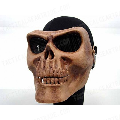 Airsoft Skull Skeleton Full Face Protector Mask Brown