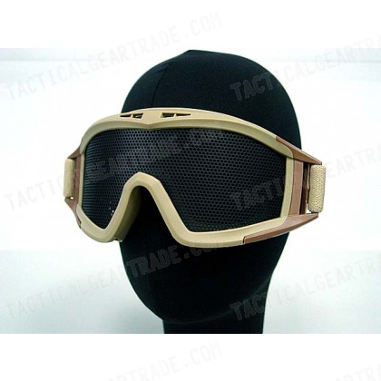 Airsoft No Fog Metal Mesh DL Style Goggle Tan