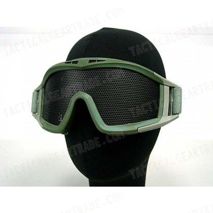 Airsoft No Fog Metal Mesh DL Style Goggle OD