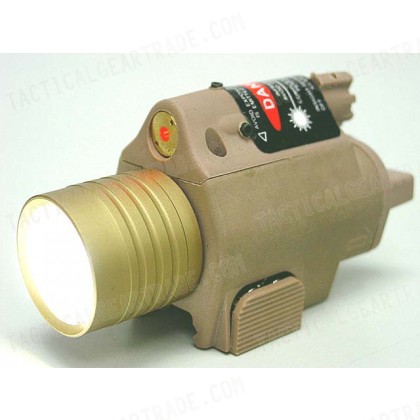 M6 6V 180Lm QD LED Tactical Flashlight & Red Laser Sight Tan