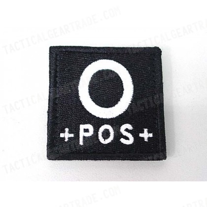 O POS Blood Type Identification Velcro Patch Black