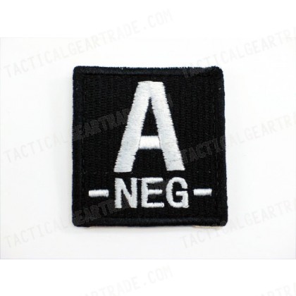 A NEG Blood Type Identification Velcro Patch Black