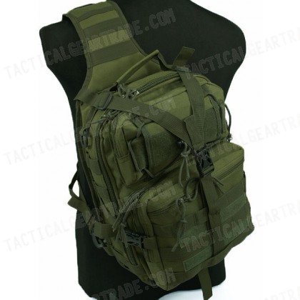 Tactical Utility Gear Sling Bag Backpack OD L for $20.99