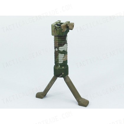 RIS Picattinny 20mm Rail Foregrip Grip w/Bipod Multi Camo