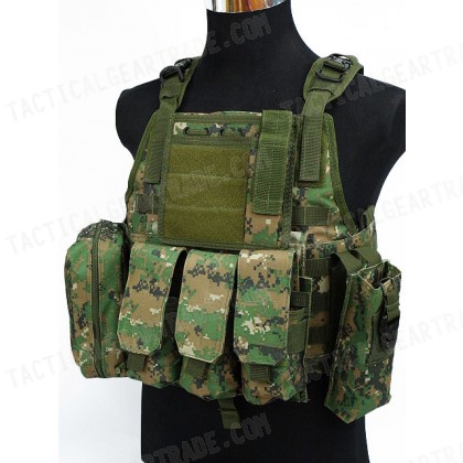 USMC MOD Molle Assault Plate Carrier Vest Digital Camo Woodland