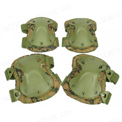SWAT X-Cap Airsoft Paintball Knee & Elbow Pads Marpat Woodland