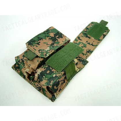 Airsoft Molle Double Magazine Pouch Digital Camo Woodland