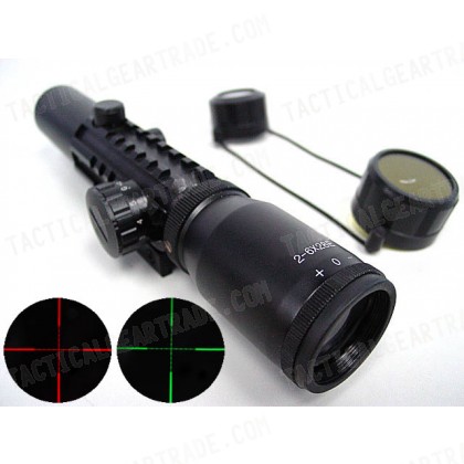 2-6x28 28mm Red/Green Illuminated Tri-rail Rifle Scope