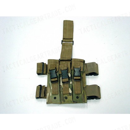 Triple MP5 Magazine Drop Leg Pouch Multi Camo