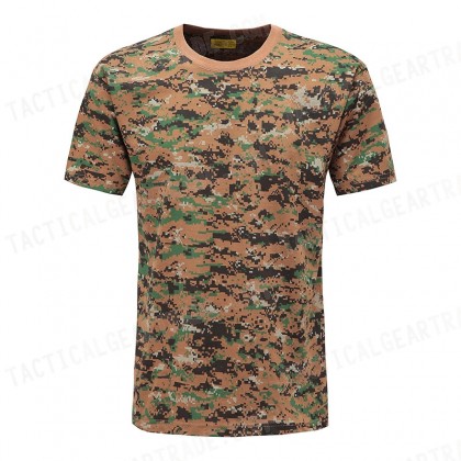 Camouflage Short Sleeve T-Shirt Digital Camo Woodland