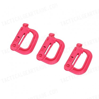 Grimloc D-Ring Locking Molle Carabiner 3pcs Pack Pink