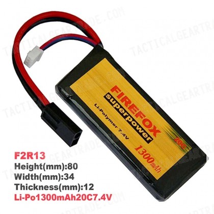 Firefox 7.4V 1300mAh LiPo Li-Po Li-Polymer Battery 20C F2R13