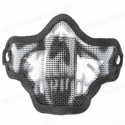 Deluxe Stalker Type Half Face Metal Mesh Protector Mask Ghost