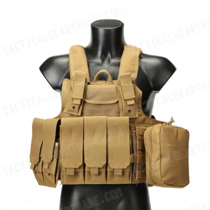 Molle Combat Strike Plate Carrier CIRAS Vest Coyote Brown